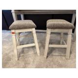 Padded modern farmhouse stools (2)