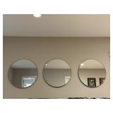 Round wall mirrors (3)