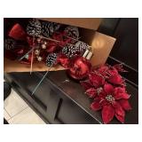 Poinsettia napkin rings, floral picks