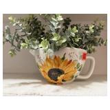 Sunflower batter bowl, greenery