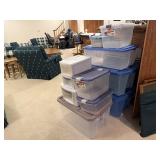 Assorted empty storage totes (11)