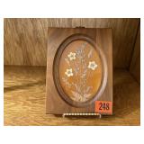 Vintage pressed flower wall decor, easel
