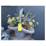 Concrete basket planter