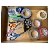 Scissors, adhesives, box cutters, hand tools