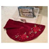 Storage tote, Christmas tree skirt, tree keeper