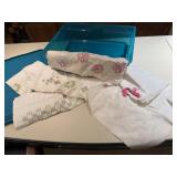 Storage tote, embroidery