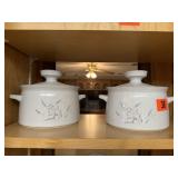 Noritake stoneware covered casserole dishes (2)