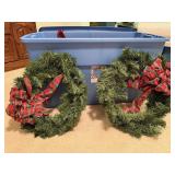 Christmas wreaths (8), storage tote included