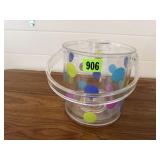 Plastic polka dot ice bucket