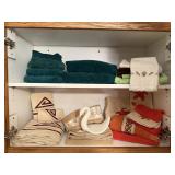 Vintage bath towels, towel swan