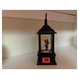 Battery operated cardinal snowglobe lantern