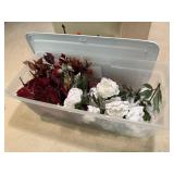 Christmas florals picks, storage tote included