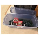 Storage tote of Christmas lights