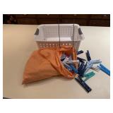 Storage bin, clothespin bag