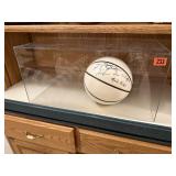 Autographed basketball, acrylic display case