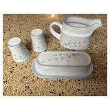 Noritake stoneware butter dish, salt & pepper