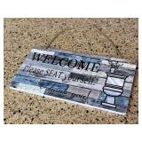 Bathroom welcome sign