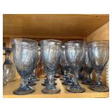 Blue glass stemware assortment (24)