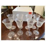 Vintage etched stemware (8)