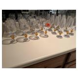 Plastic wine glasses (12), flutes (12)