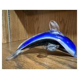 Blown glass dolphin