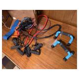 Exercise bands, jump ropes, push up hand rests