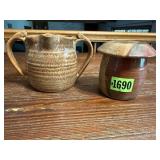 Miry Clay pottery pitcher, butter bell