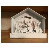 Battery operated nativity shelf sitter