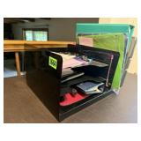 Metal desk organizer, Kindle, office supplies
