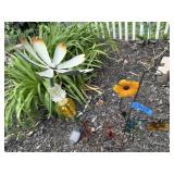 Floral garden stakes (4)