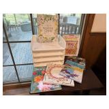 Stacking paper trays, coloring books