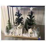 Christmas tabletop trees, tablescape winter