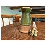 Pottery vase, miniature gnome