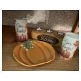 Give Thanks, Blessings candles, pumpkin