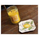 Soak up the Sun candle, lemon plate