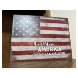 God Bless America metal sign