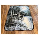 Wolf throw blanket