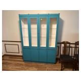 Teal painted china hutch