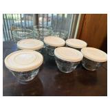 Pampered Chef glass 125 ML bowls with lids