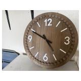 Oversized wooden battery operated wall clock