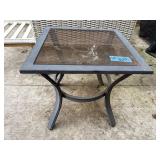 Smoky glass patio table