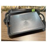 Black serving trays (4)