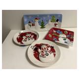 Snowman plates (4)