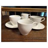 White espresso cups (4), saucers (3)