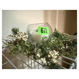 Candle floral spray