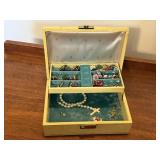 Vintage jewelry box, clip on earrings