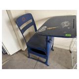 Blue painted youth desk