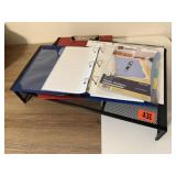Desk riser, clipboard, office supplies