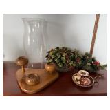 Candleholders, hurricane chade, candle rings