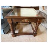 Glass inlay end table
